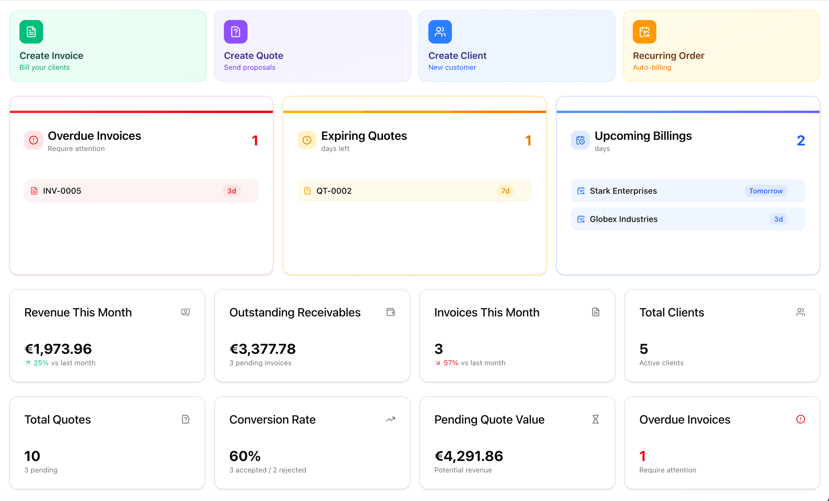 Large illustration showing invoice creation interface